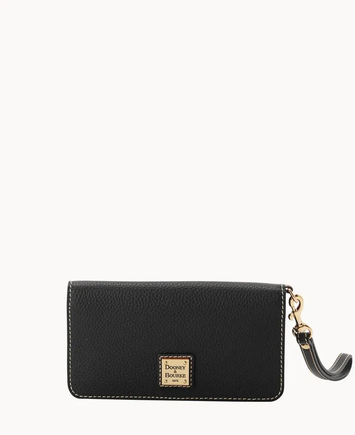 ManWoman Pebble Grain Fey Phone Wristlet Black Black Dooney and Bourke Wallets