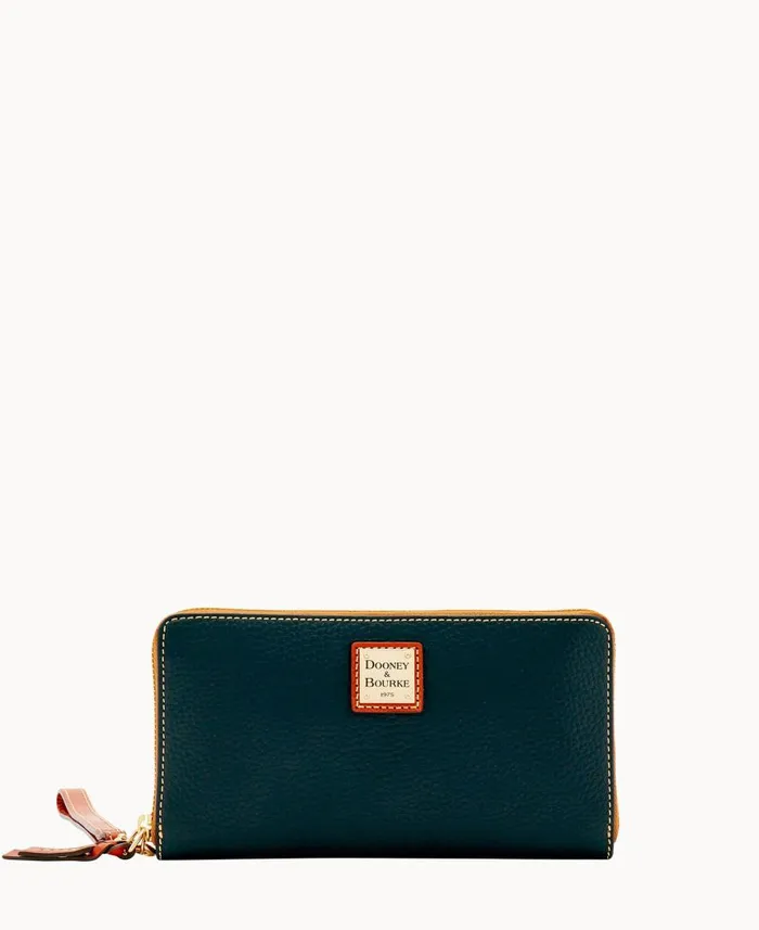 ManWoman Pebble Grain Large Zip Around Wristlet Black Dooney and Bourke Wallets