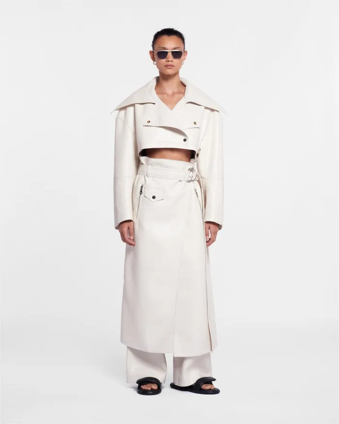 Mariella Regenerated Leather Biker Coat Crayon Women Nanushka Outerwear