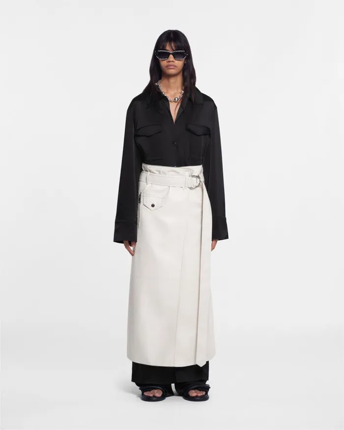 Mariella Regenerated Leather Biker Coat Crayon Women Nanushka Outerwear