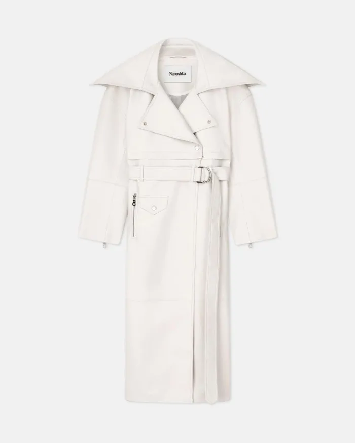 Mariella Regenerated Leather Biker Coat Crayon Women Nanushka Outerwear