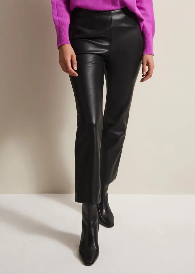 Marielle Black Faux Leather Cropped Trousers Black Women Phase Eight Trousers Marielle Black Faux Leather Cropped Trousers Black Women Phase Eight Trousers