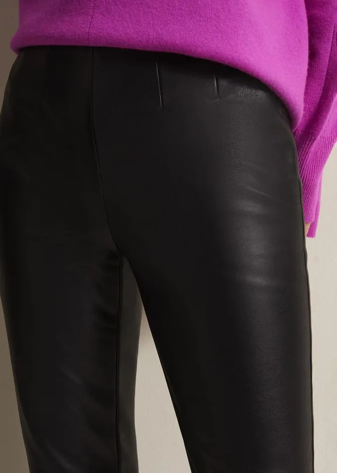 Marielle Black Faux Leather Cropped Trousers Black Women Phase Eight Trousers Marielle Black Faux Leather Cropped Trousers Black Women Phase Eight Trousers