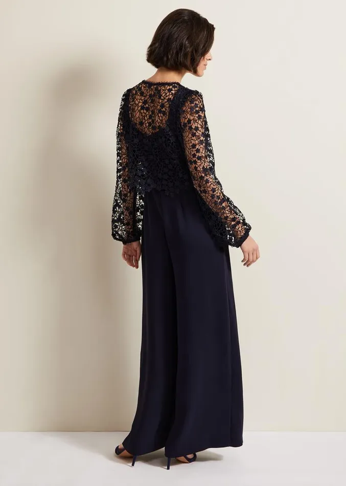 Mariposa Navy Lace Jumpsuit Navy Women Phase Eight Dresses