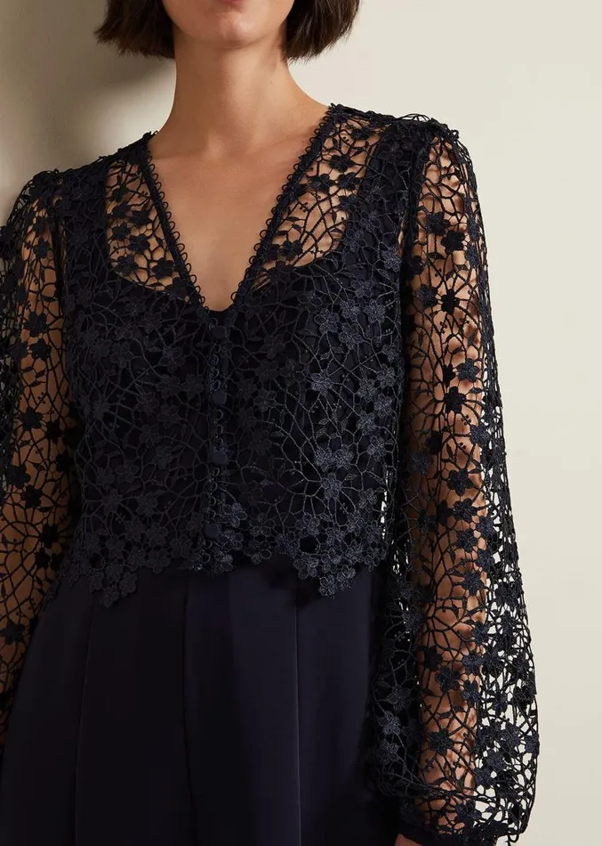 Mariposa Navy Lace Jumpsuit Navy Women Phase Eight Dresses