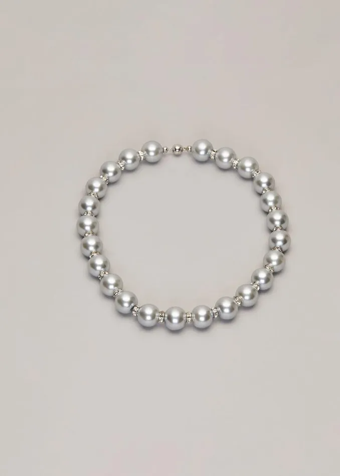 Martha Pearl Necklace Silverblue Women Phase Eight Knitwear