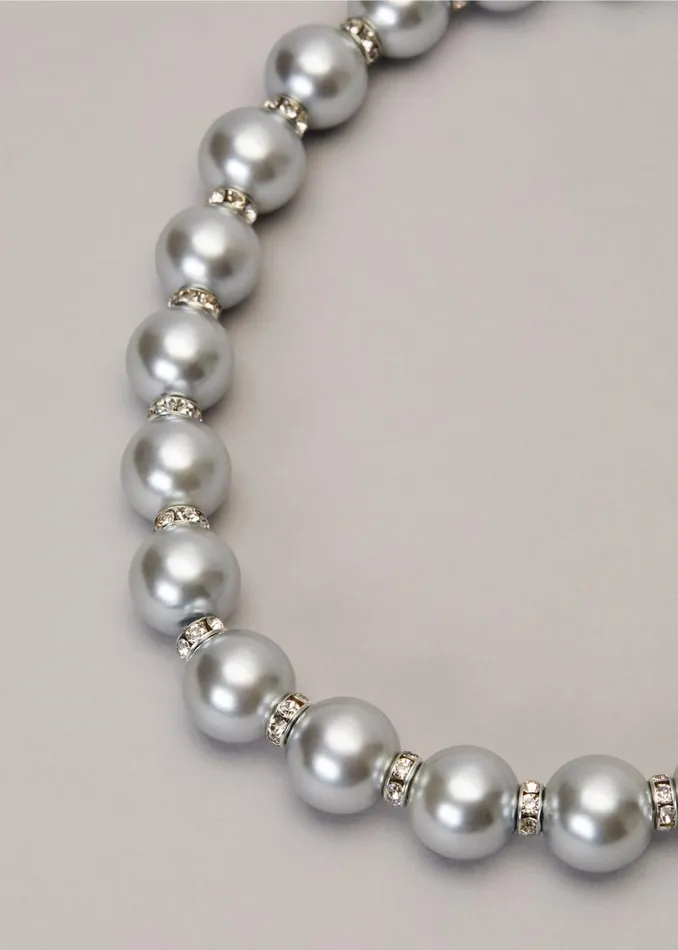 Martha Pearl Necklace Silverblue Women Phase Eight Knitwear