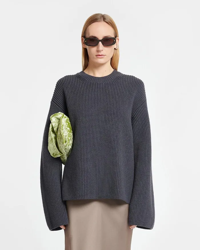 Maura CashmereBlend Sweater School Grey Women Nanushka Tops