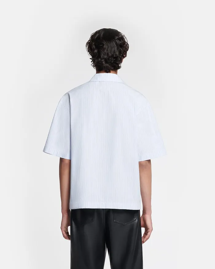 Maxton Striped Shirt BlueBeigeWhite Men Nanushka Tops