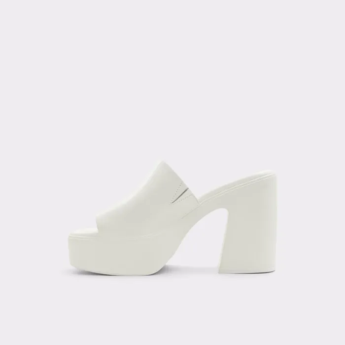 Maysee White Leather Smooth Women ALDO Heels