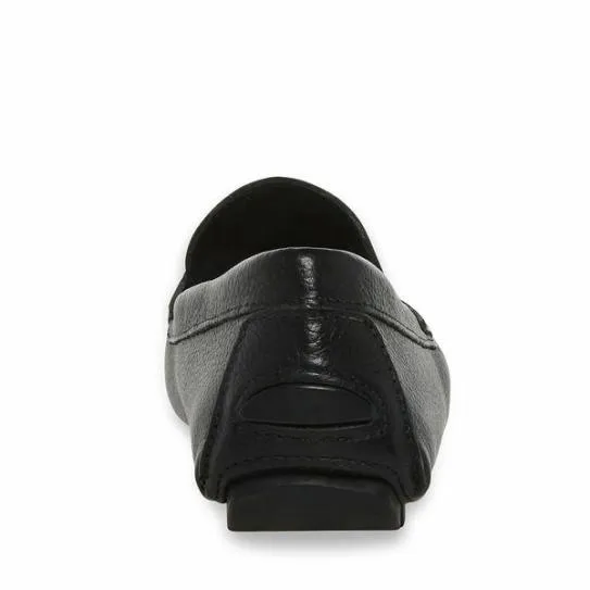 Men039s BAZ BLACK LEATHER Black Leather Steve Madden Loafers
