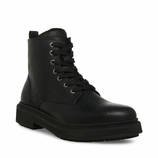 Men039s DENALII BLACK LEATHER Black Leather Steve Madden Boots Men039s DENALII BLACK LEATHER Black Leather Steve Madden Boots