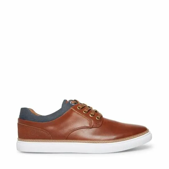 Men039s GULLY TAN Tan Leather Steve Madden Sneakers