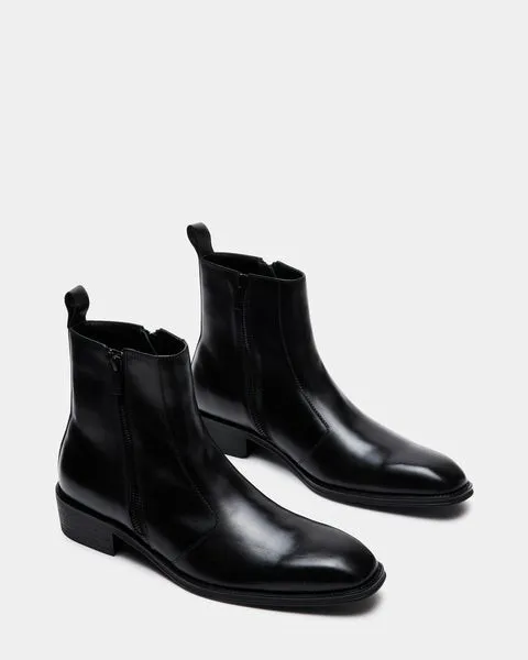 Men039s HAYNES BLACK LEATHER Black Leather Steve Madden Boots Men039s HAYNES BLACK LEATHER Black Leather Steve Madden Boots