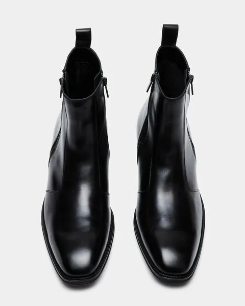 Men039s HAYNES BLACK LEATHER Black Leather Steve Madden Boots Men039s HAYNES BLACK LEATHER Black Leather Steve Madden Boots