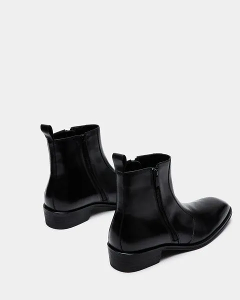 Men039s HAYNES BLACK LEATHER Black Leather Steve Madden Boots Men039s HAYNES BLACK LEATHER Black Leather Steve Madden Boots