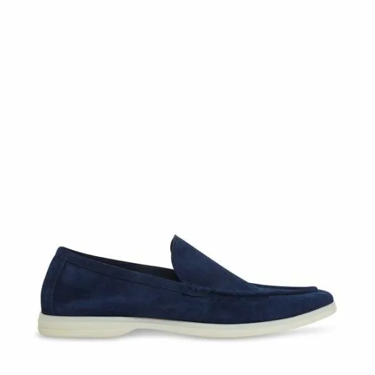 Men039s LARKEN NAVY SUEDE Navy Suede Steve Madden Loafers
