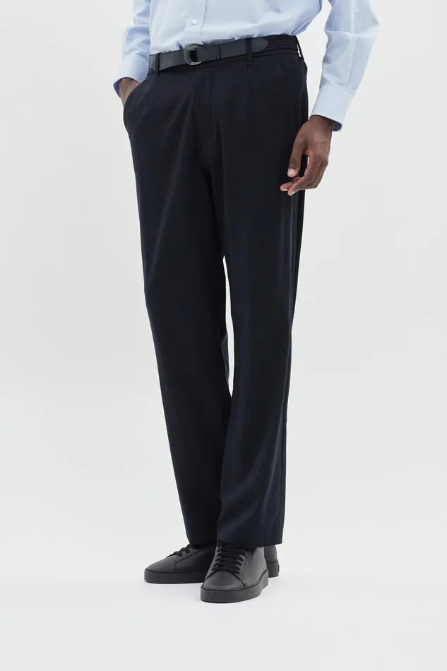 Men Aaren Cordura Tech Wool Trouser Dark Navy Norse Projects Trousers