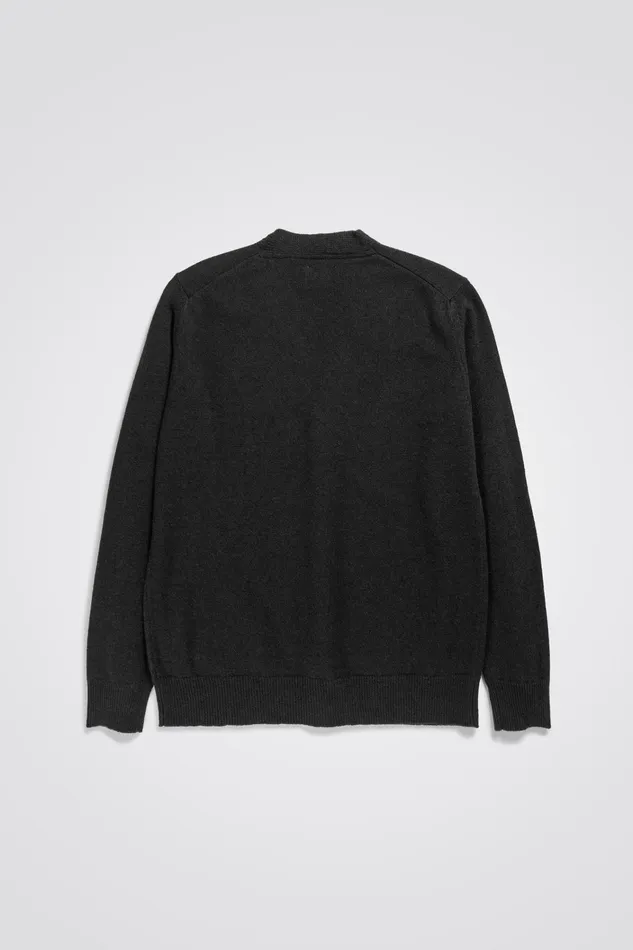 Men Adam Merino Lambswool Cardigan Black Norse Projects Knitwear