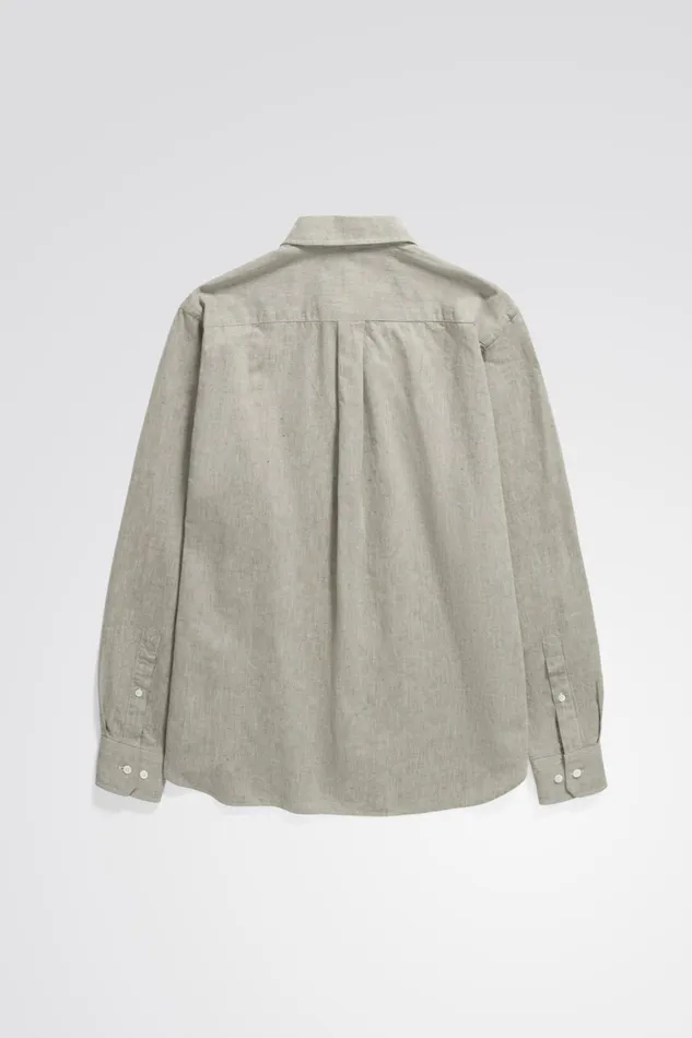 Men Algot Relaxed Cotton Linen Shirt Ivy Green Norse Projects Shirting