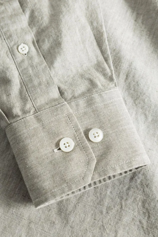 Men Algot Relaxed Cotton Linen Shirt Ivy Green Norse Projects Shirting