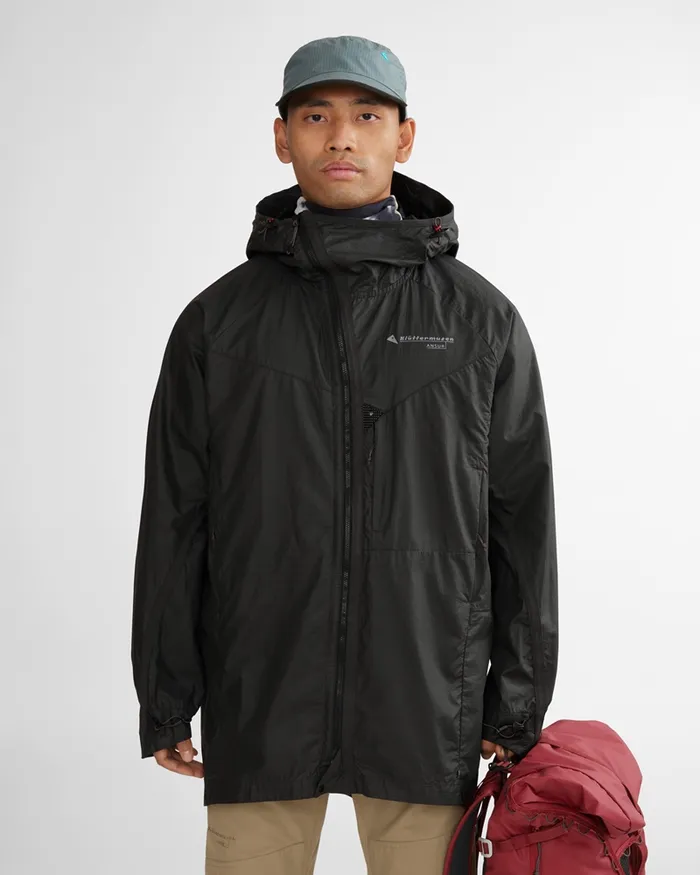 Men Ansur Windproof Parka Raven Black Klttermusen Wind Resistant Jackets