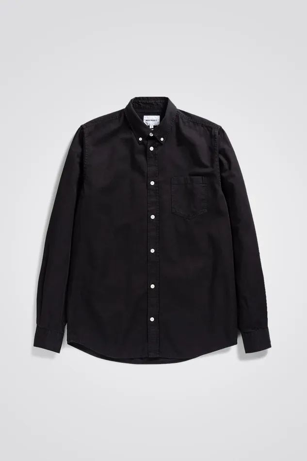 Men Anton Light Twill Shirt Black Norse Projects Shirting