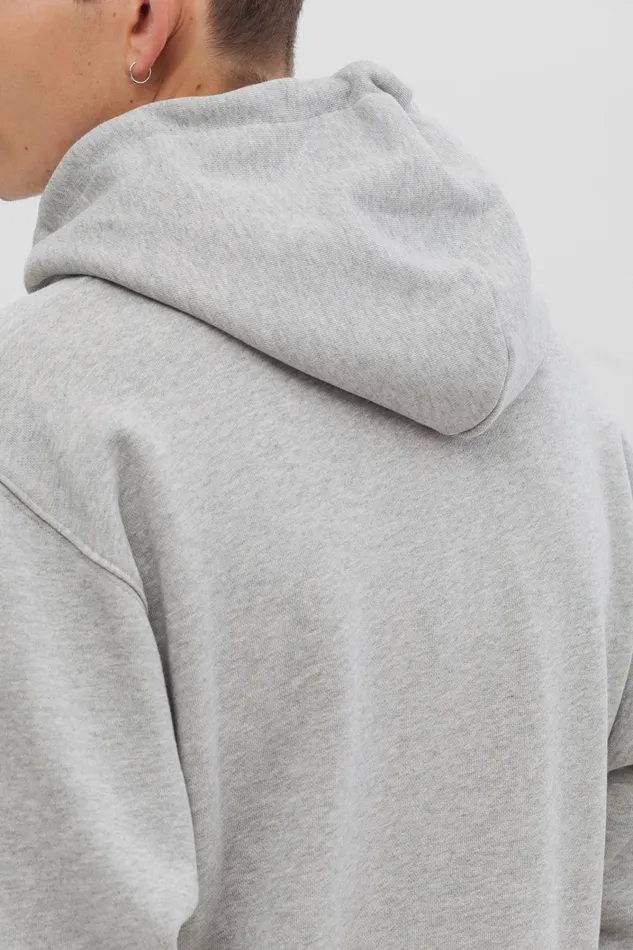Men Arne Logo Hoodie Light Grey Melange Norse Projects Sweatshirts