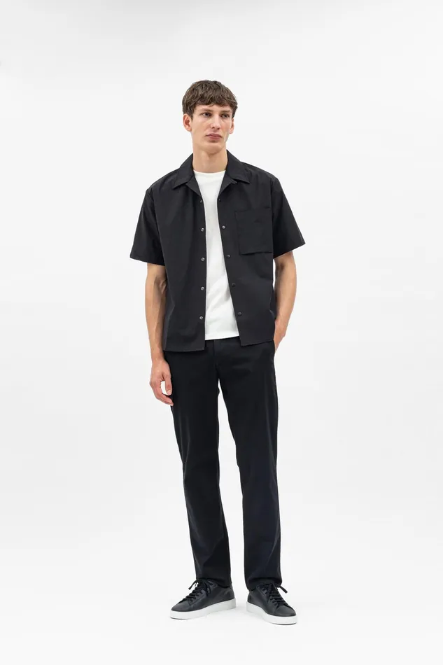 Men Aros Regular Light Stretch Chino Black Norse Projects Trousers