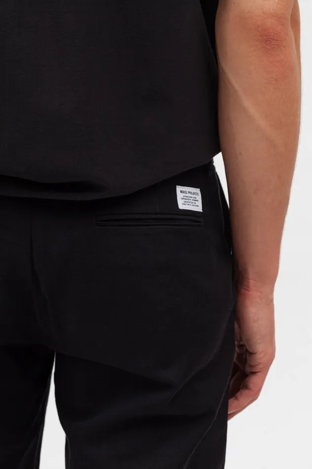 Men Aros Regular Light Stretch Chino Black Norse Projects Trousers