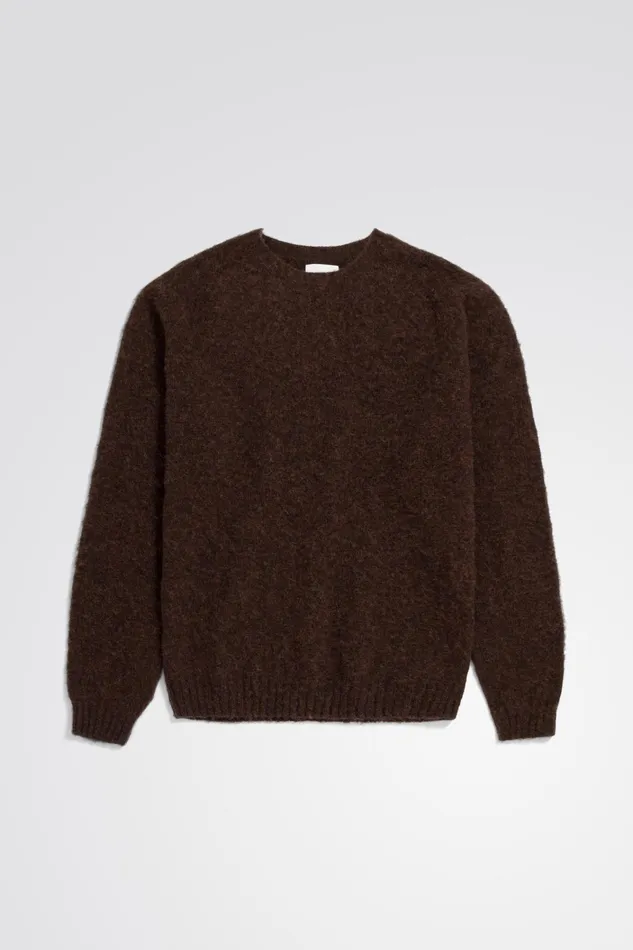 Men Birnir Brushed Lambswool Rust Brown Norse Projects Knitwear