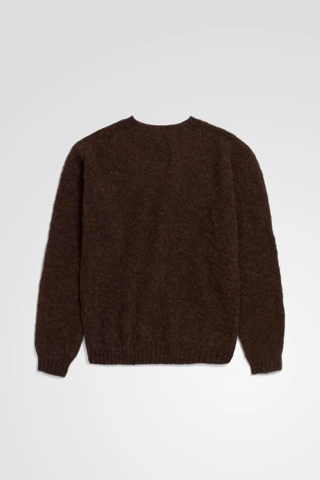 Men Birnir Brushed Lambswool Rust Brown Norse Projects Knitwear