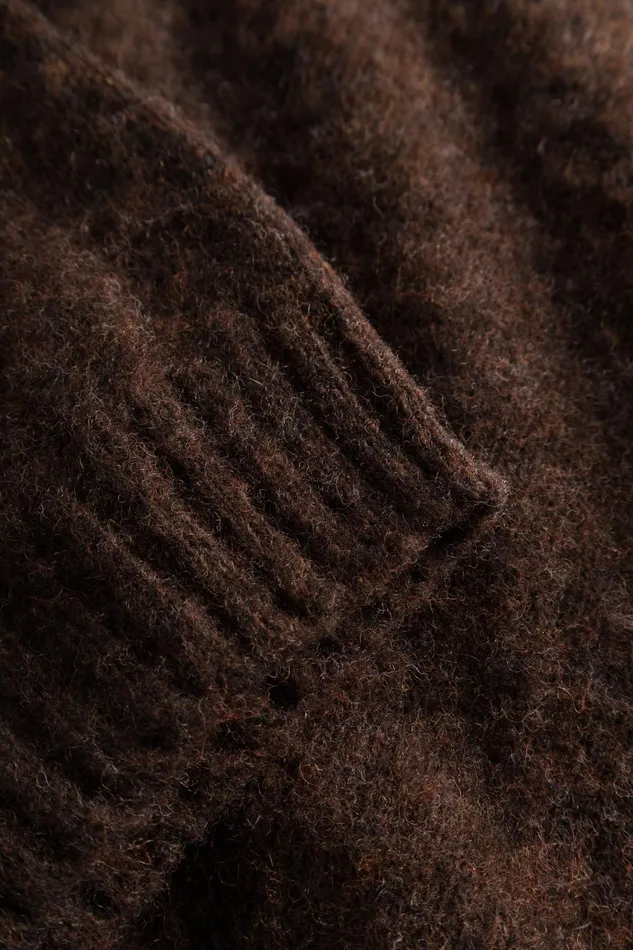 Men Birnir Brushed Lambswool Rust Brown Norse Projects Knitwear