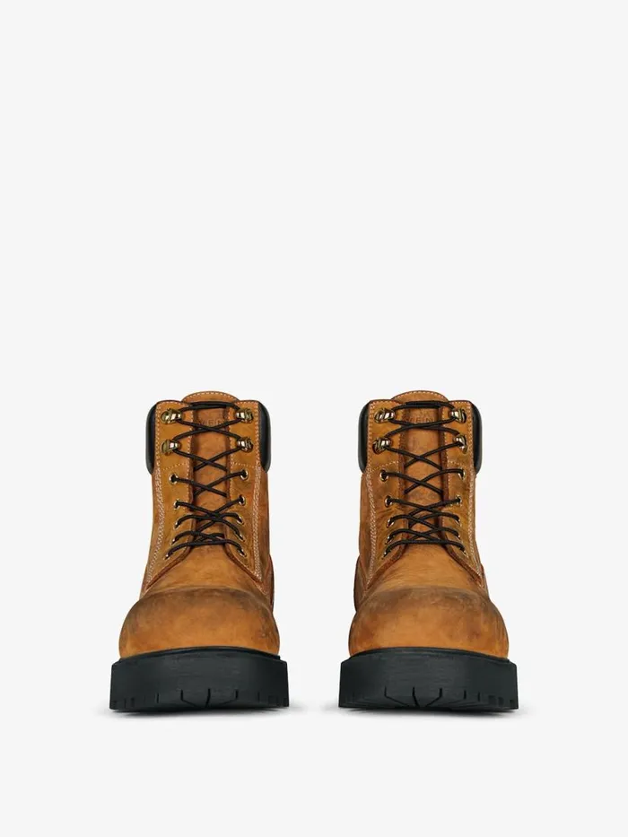 Men Boots and Loafers Givenchy Show Ankle Workboots In Nubuck With Used Effect Beigeblack Men Boots and Loafers Givenchy Show Ankle Workboots In Nubuck With Used Effect Beigeblack