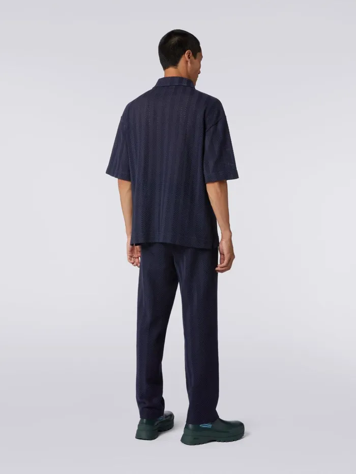 Men Cotton And Viscose ShortSleeved Polo Shirt With Zip Multicoloured Missoni Polos and Tshirts Men Cotton And Viscose ShortSleeved Polo Shirt With Zip Multicoloured Missoni Polos and Tshirts