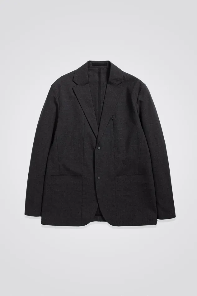 Men Emil Cordura Tech Wool Blazer Charcoal Melange Norse Projects Outerwear