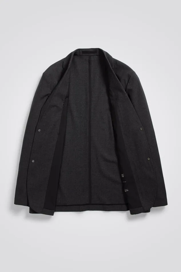Men Emil Cordura Tech Wool Blazer Charcoal Melange Norse Projects Outerwear