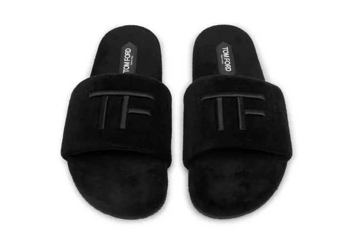 Men Espadrilles and Sandals Tom Ford Towelling Harrison Slipper Black Men Espadrilles and Sandals Tom Ford Towelling Harrison Slipper Black