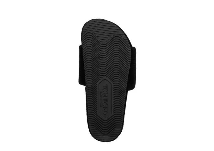 Men Espadrilles and Sandals Tom Ford Towelling Harrison Slipper Black Men Espadrilles and Sandals Tom Ford Towelling Harrison Slipper Black