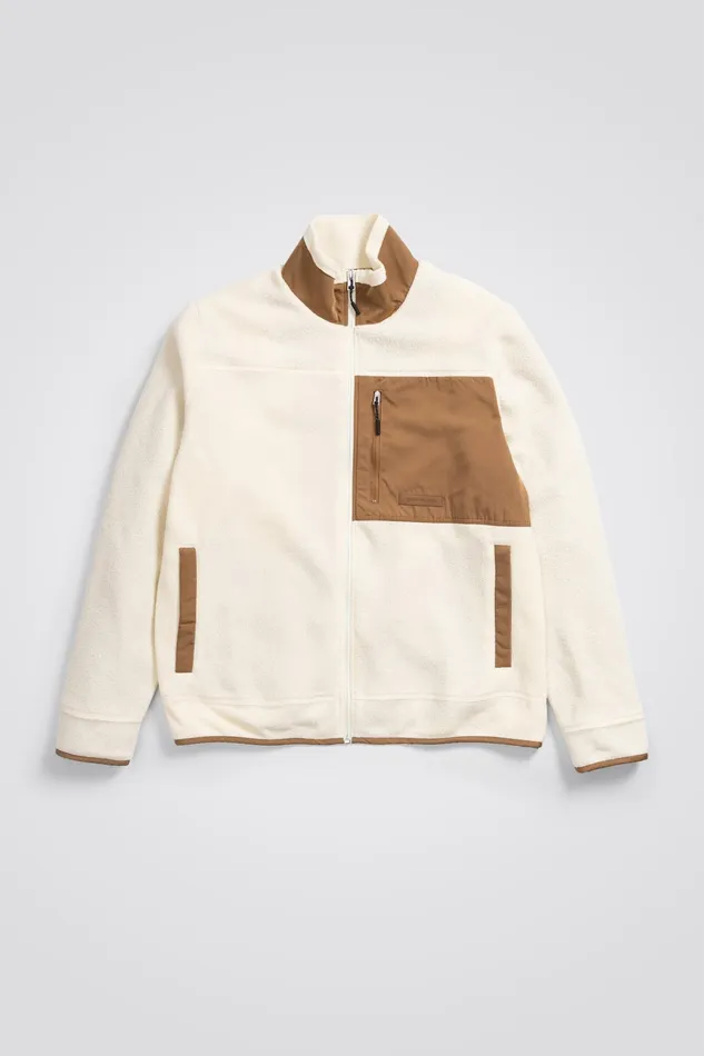 Men Frederik Fleece Full Zip Jacket Ecru Norse Projects Outerwear