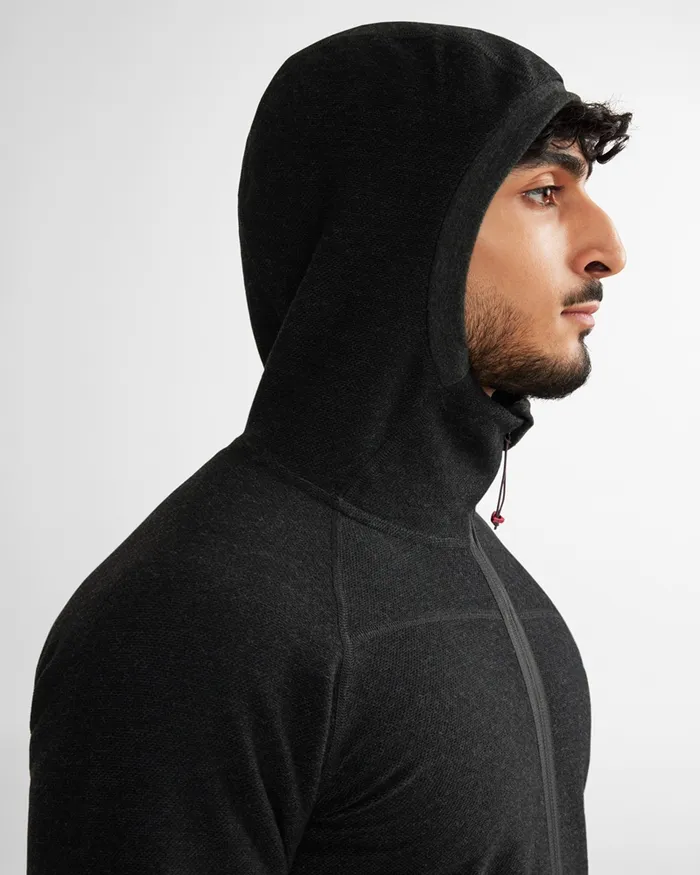 Men Hdur Hooded Zip Faded Blue Klttermusen Fleeces and Sweaters