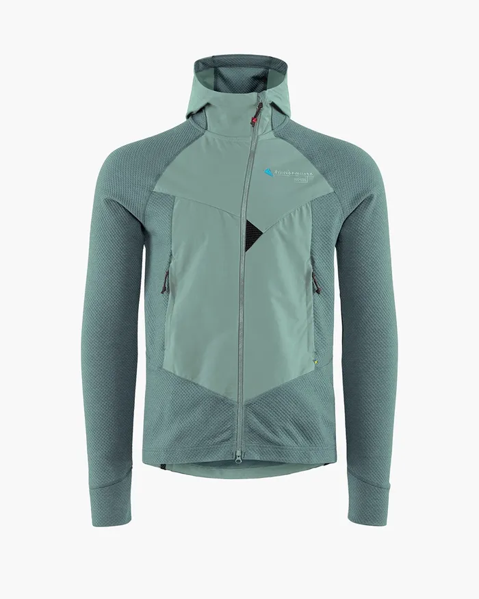 Men Hugin Hooded Norna Sweater Frost Greenjade Green Klttermusen Fleeces and Sweaters