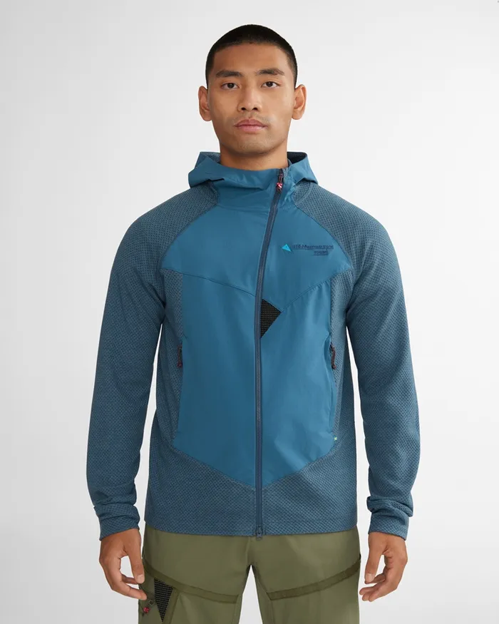 Men Hugin Hooded Norna Sweater Frost Greenjade Green Klttermusen Fleeces and Sweaters
