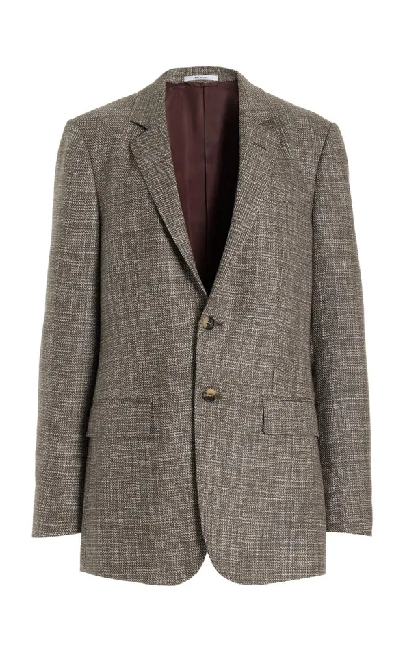 Men Jackets and Outerwear Gabriela Hearst Irving Jacket In Chocolate Virgin Wool Tweed