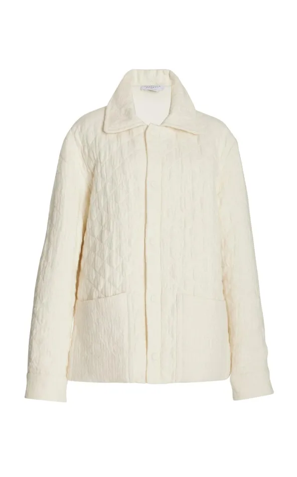 Men Jackets and Outerwear Gabriela Hearst Skye Paddock Jacket In Ivory Cashmere Linen