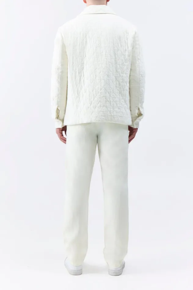 Men Jackets and Outerwear Gabriela Hearst Skye Paddock Jacket In Ivory Cashmere Linen
