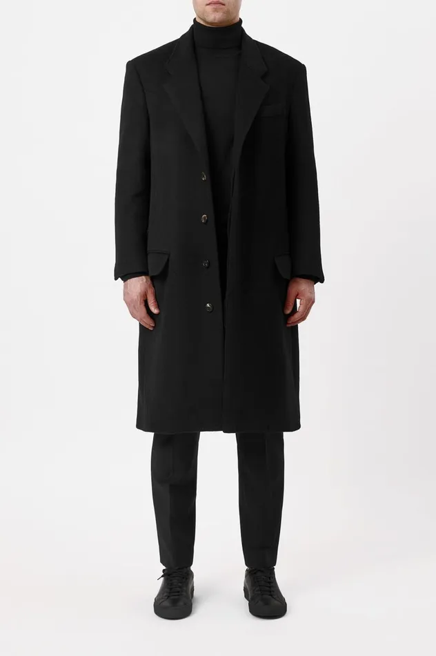 Men Jackets and Outerwear Gabriela Hearst Slade Coat In Black DoubleFace Recycled Cashmere