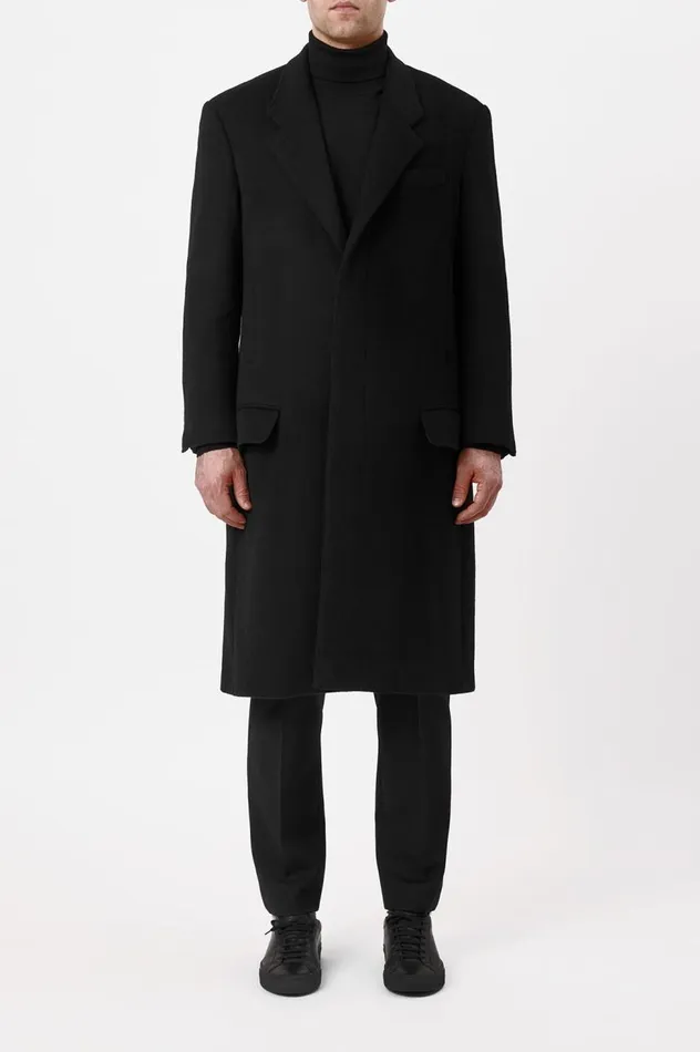 Men Jackets and Outerwear Gabriela Hearst Slade Coat In Black DoubleFace Recycled Cashmere