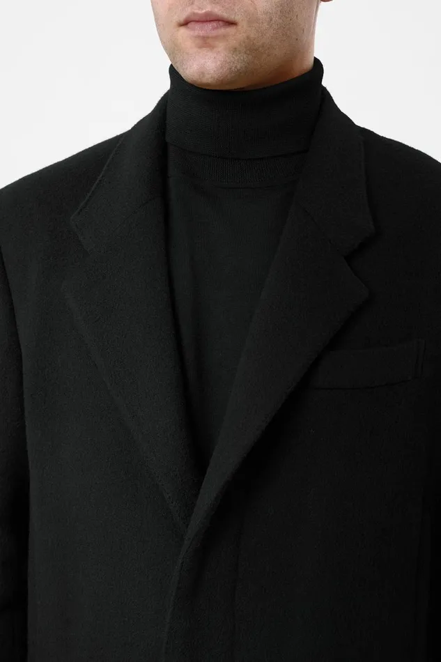Men Jackets and Outerwear Gabriela Hearst Slade Coat In Black DoubleFace Recycled Cashmere