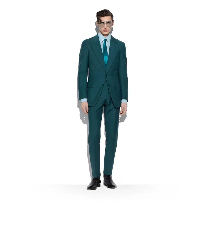 Men Jackets Tom Ford Original Mohair Atticus Jacket Forest Noise Men Jackets Tom Ford Original Mohair Atticus Jacket Forest Noise
